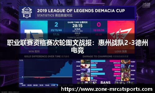 职业联赛资格赛次轮图文战报：惠州战队2-3德州电竞